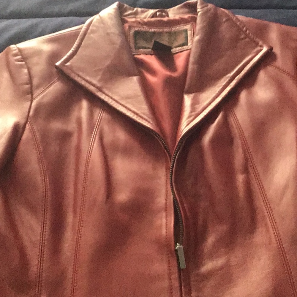 Red leather jacket